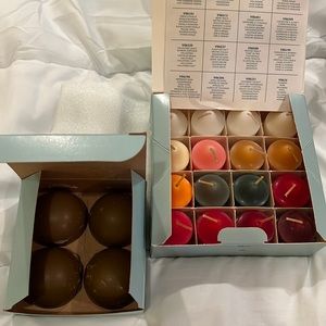 PartyLite Candle Set - 16 Votive Sampler & 4 Aroma Melts Coconjt Chocolate New!